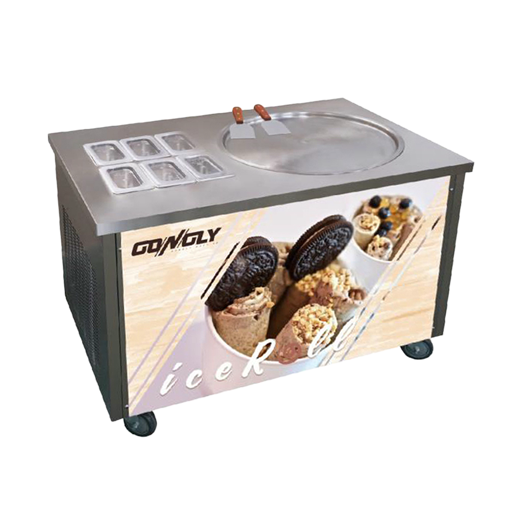 Gongly BQL-CB1 Commercial Single Pan Fried Ice Cream Machine